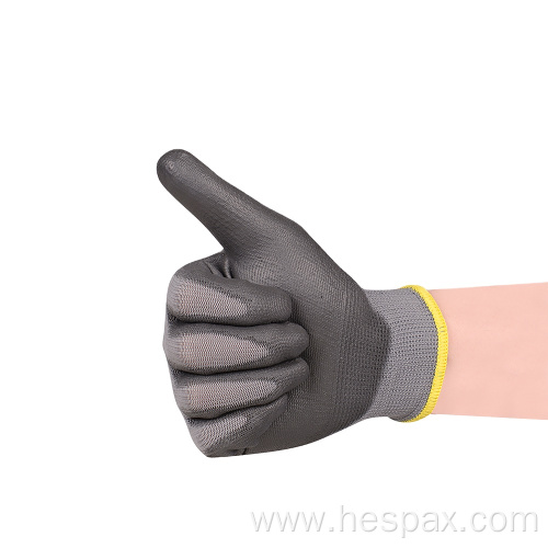 Hespax Work Gloves PU Palm Dipped Cleanroom Working